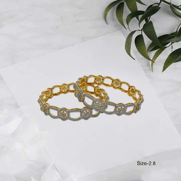 Radiant Royale White Stone Bangles