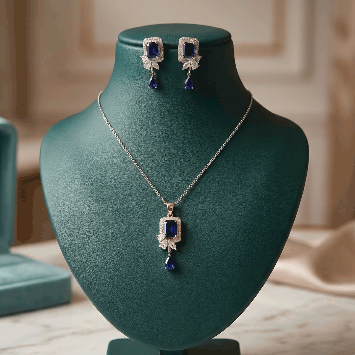 Style Pair Chain & Stud Set – Silver Finish