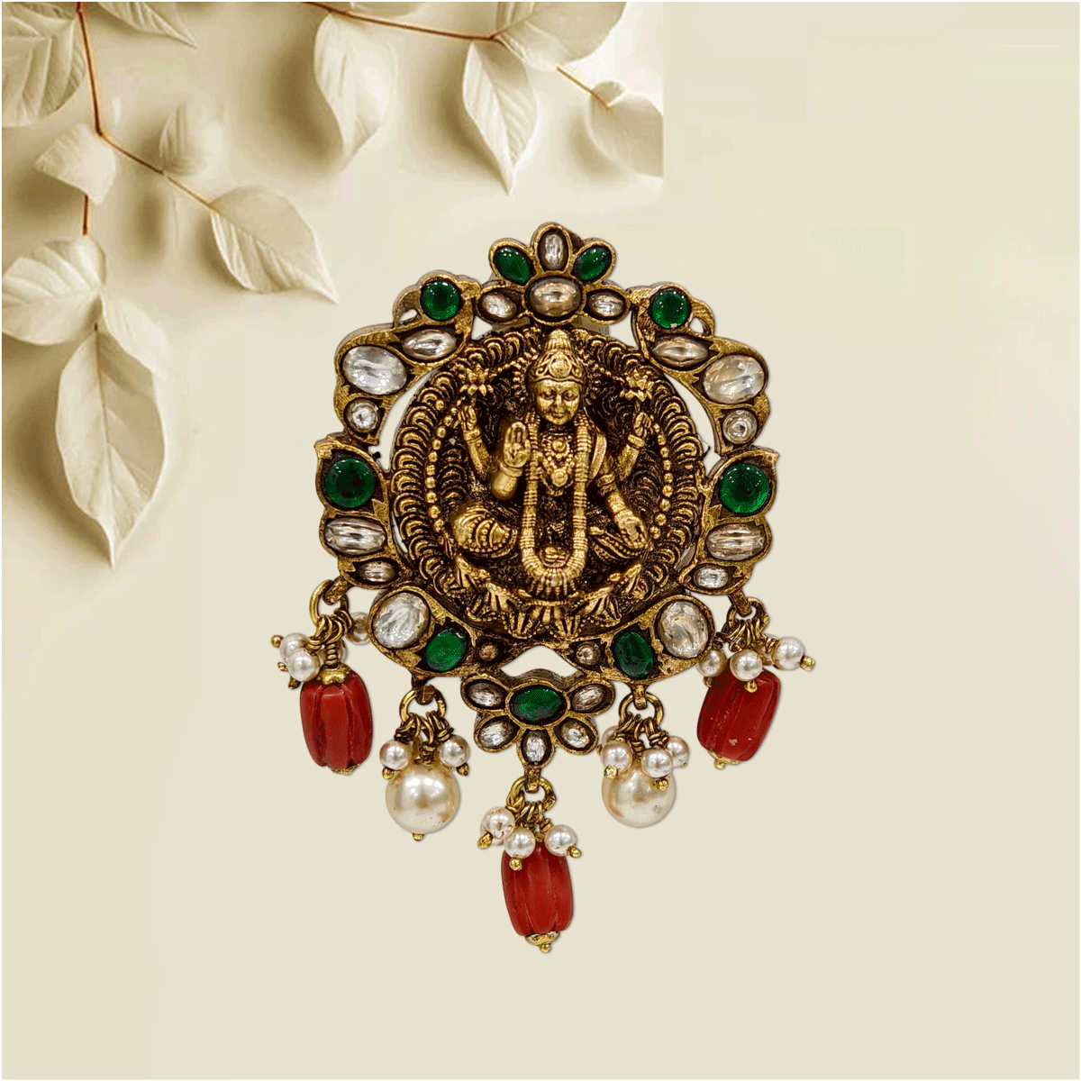 Dazzling 3D Kundan Pendant