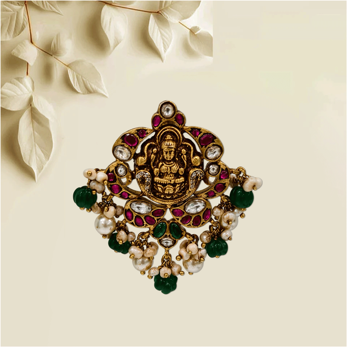 Dazzling 3D Kundan Pendant