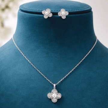 Style Pair Chain & Stud Set – Silver Finish