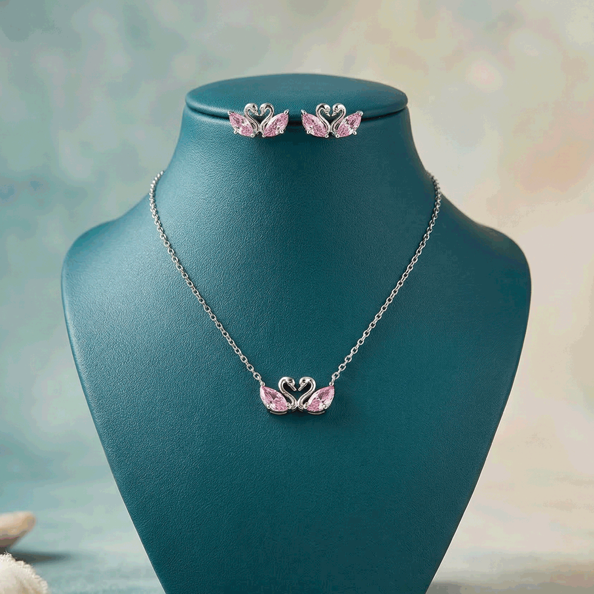Style Pair Chain & Stud Set – Silver Finish