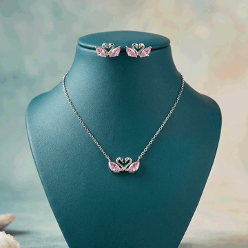 Style Pair Chain & Stud Set – Silver Finish
