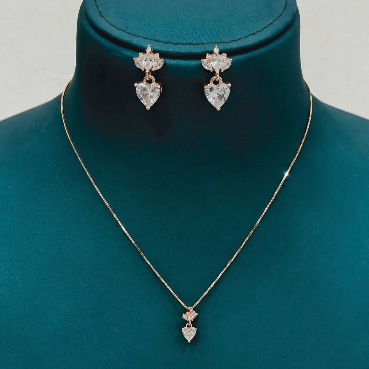Style Pair Chain & Stud Set – Rose Gold Finish