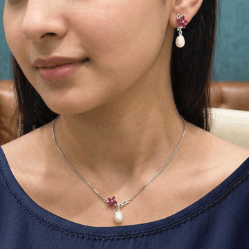 Style Pair Chain & Stud Set – Silver Finish