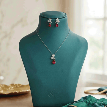 Style Pair Chain & Stud Set – Silver Finish