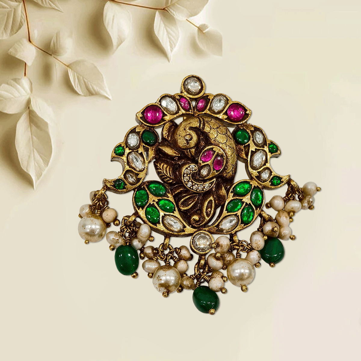 Dazzling 3D Kundan Pendant