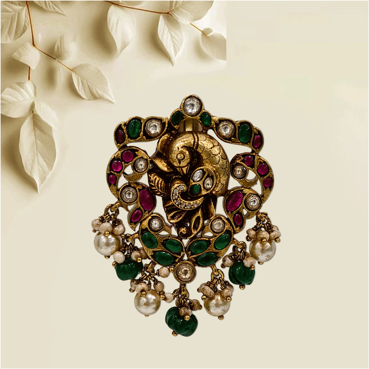 Dazzling 3D Kundan Pendant