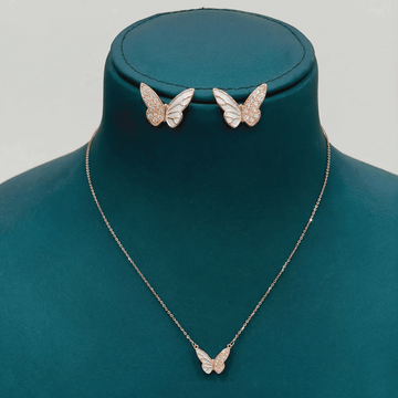 Style Pair Chain & Stud Set – Rose Gold Finish