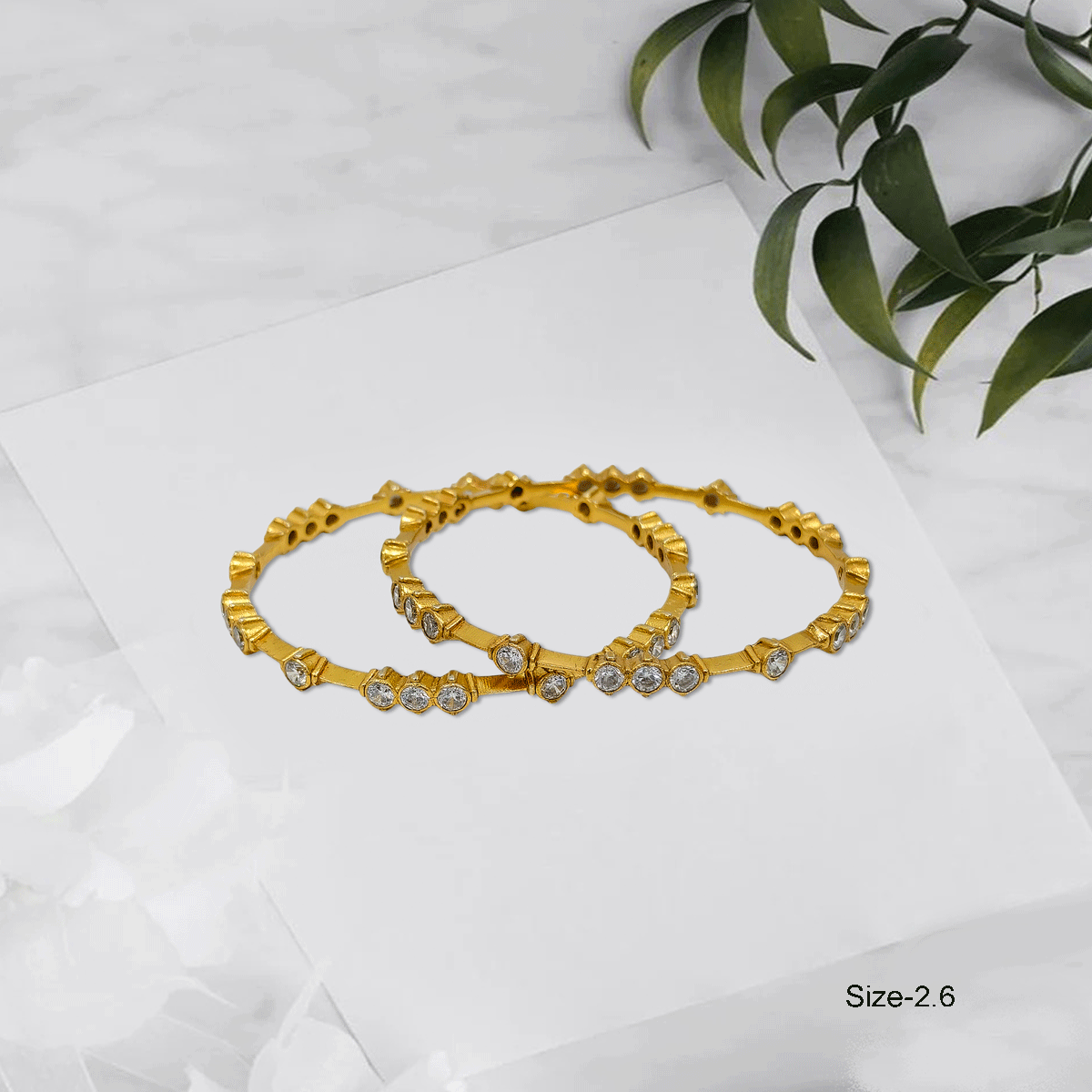 Radiant Royale White Stone Bangles