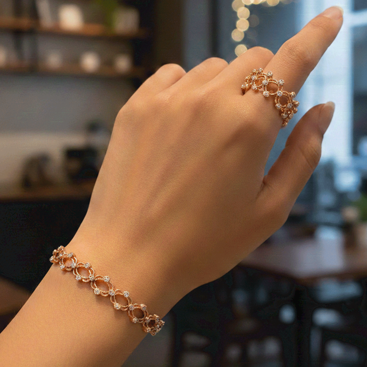 Radiant Rose Gold Statement Kada