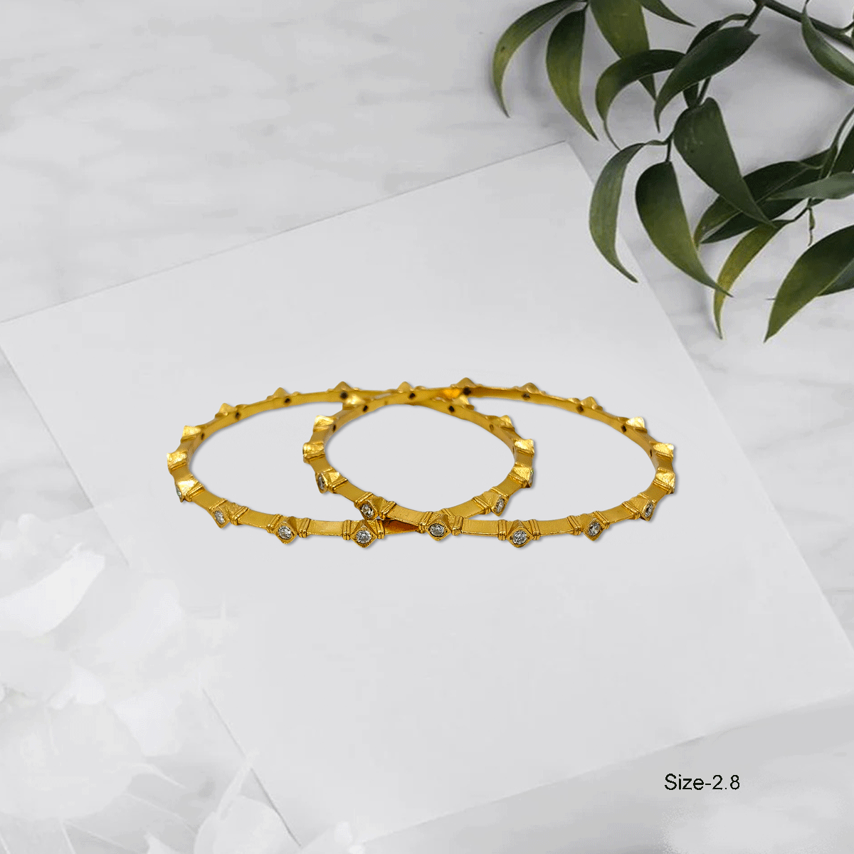 Radiant Royale White Stone Bangles
