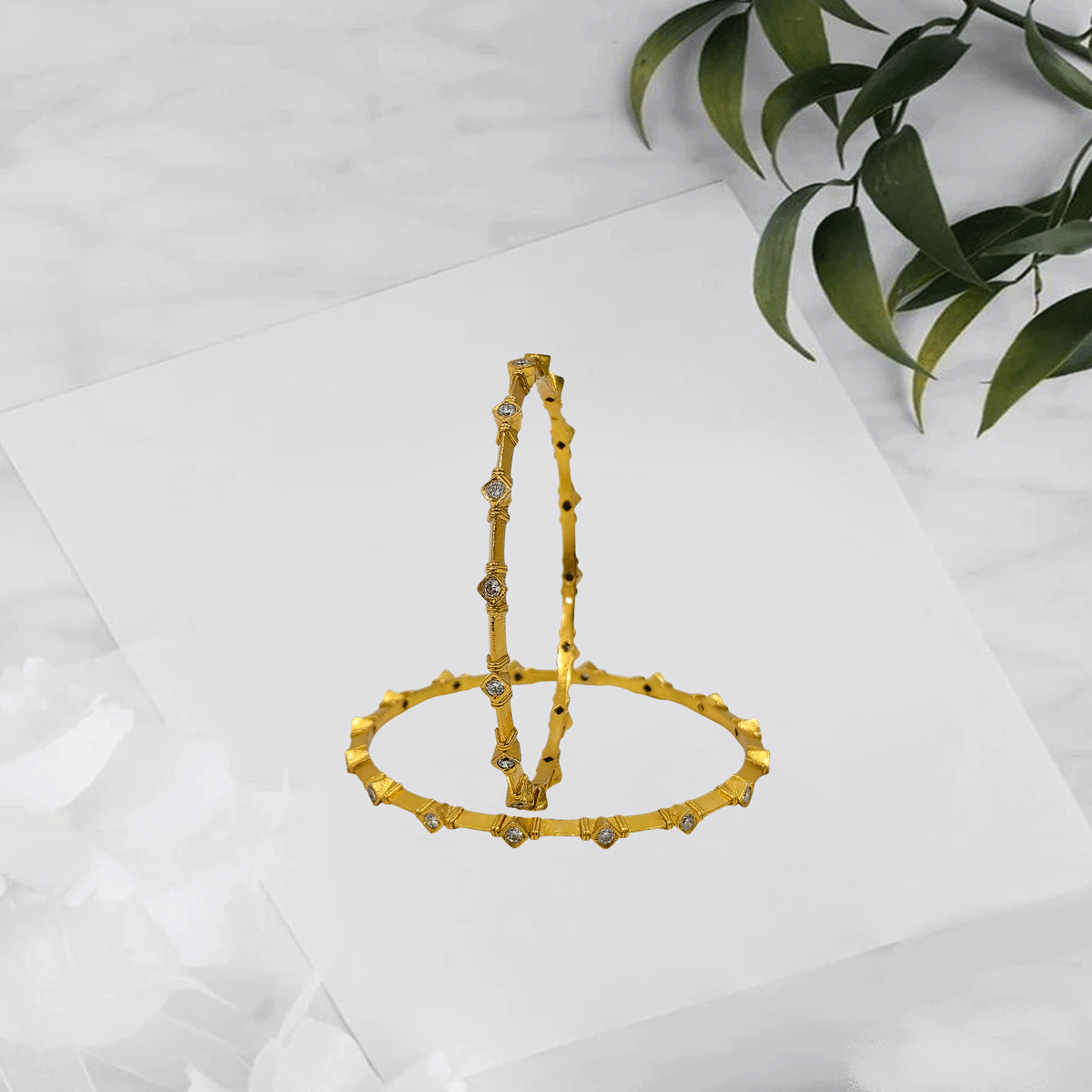 Radiant Royale White Stone Bangles