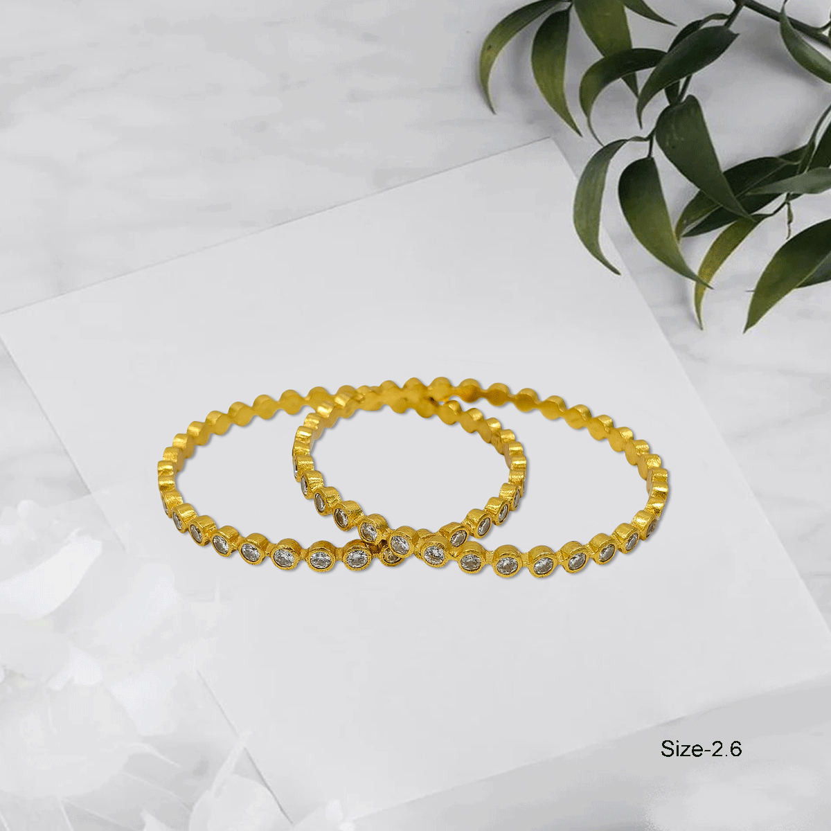 Radiant Royale White Stone Bangles