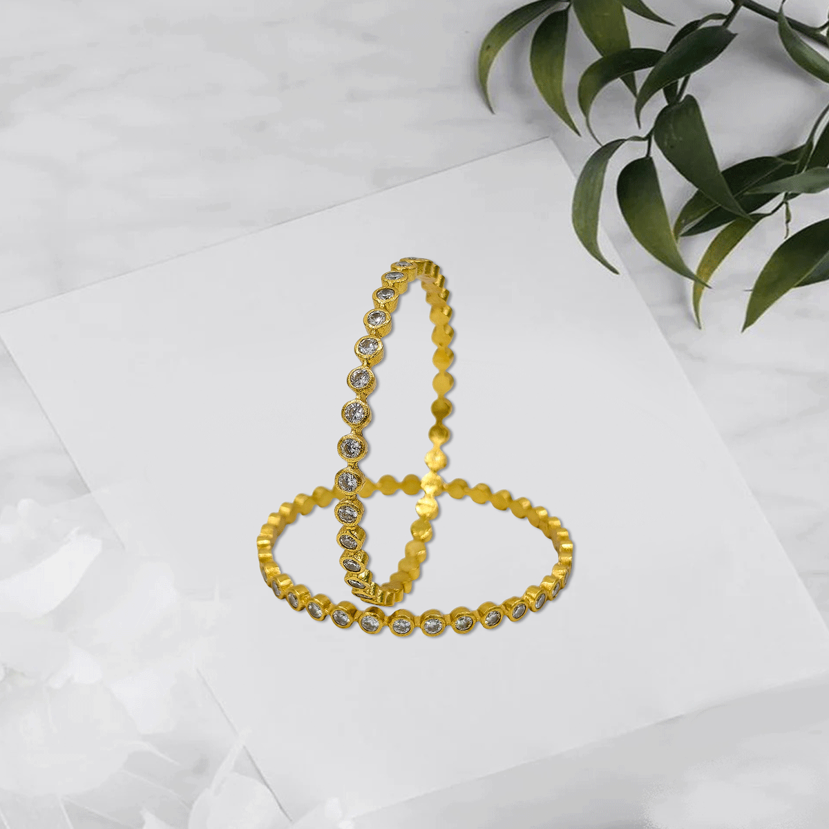 Radiant Royale White Stone Bangles