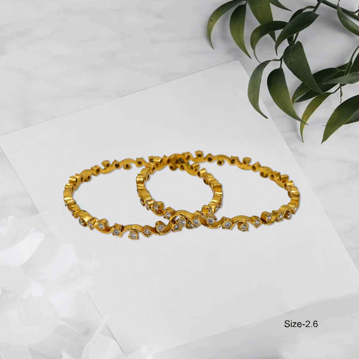 Radiant Royale White Stone Bangles