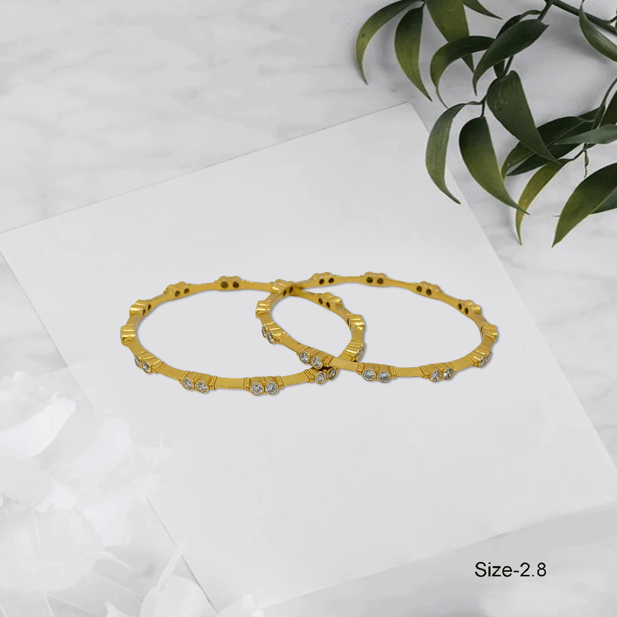 Radiant Royale White Stone Bangles