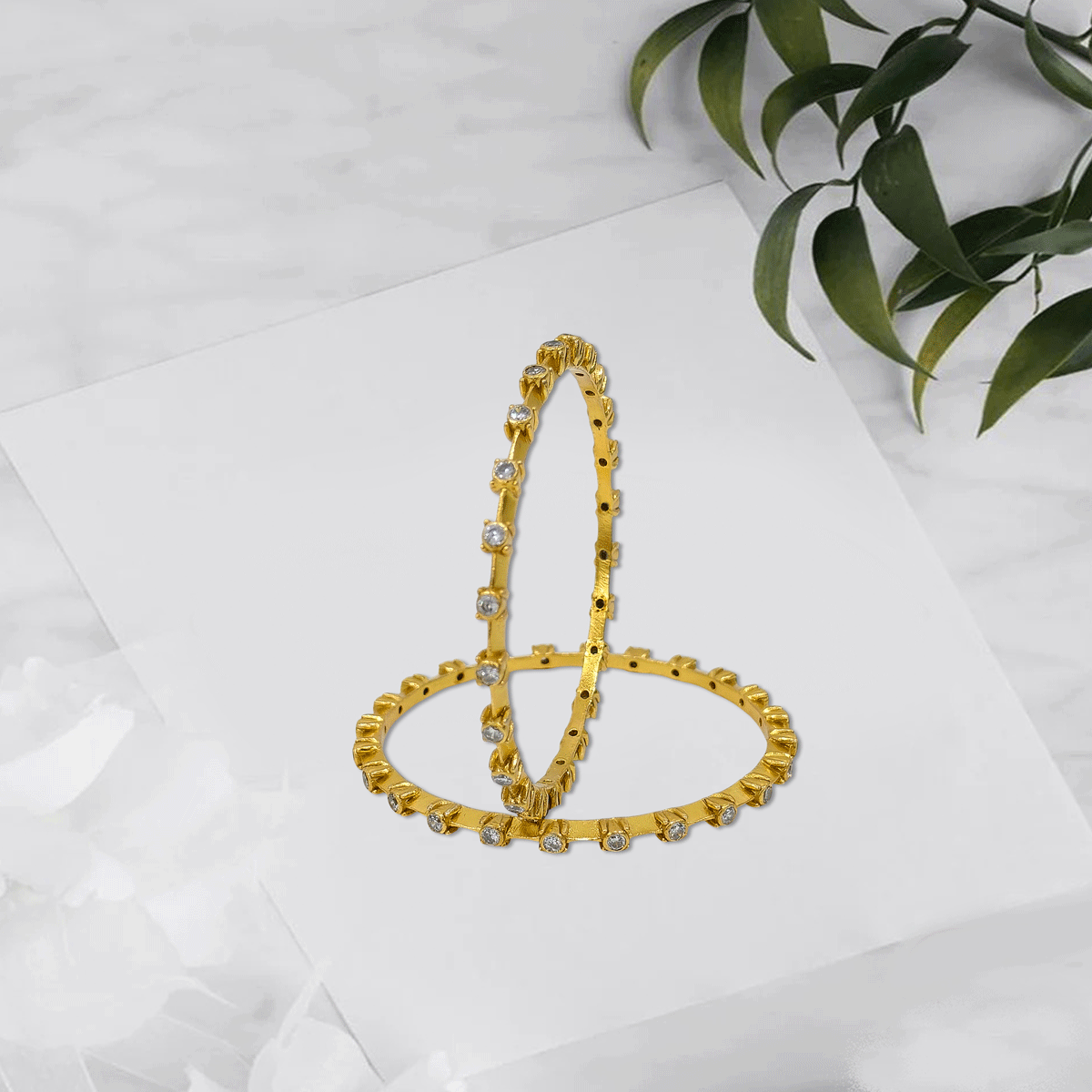 Radiant Royale White Stone Bangles