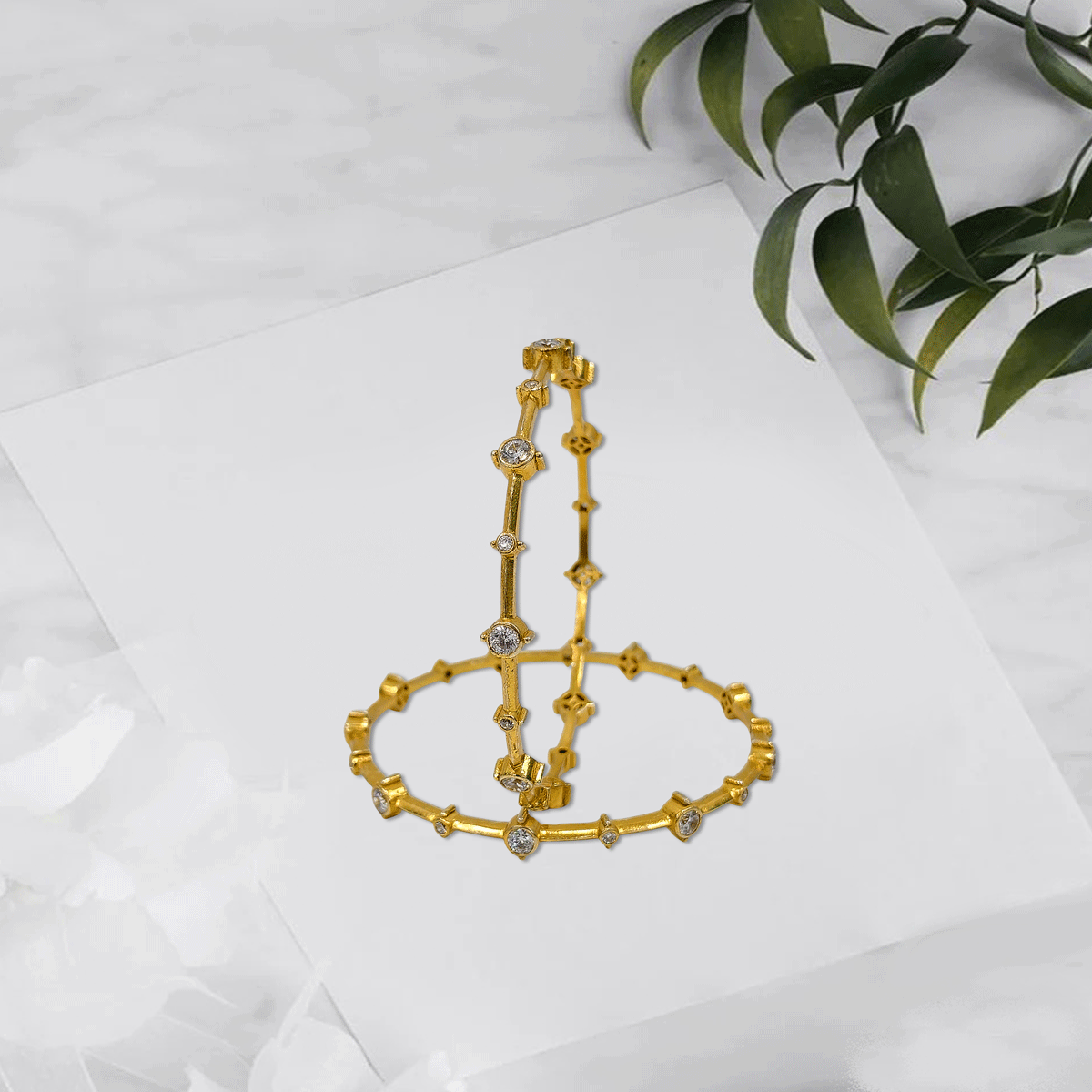 Radiant Royale White Stone Bangles