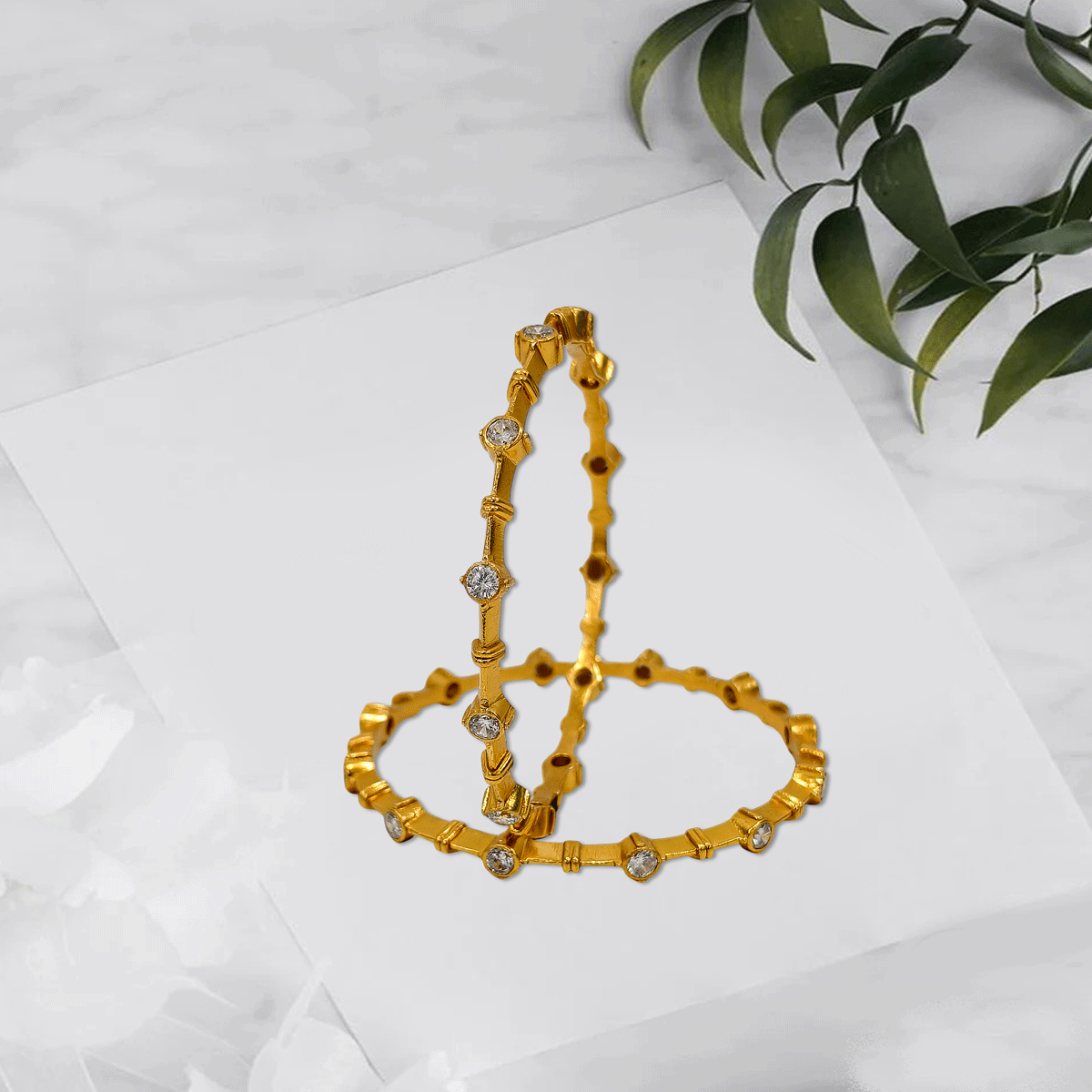 Radiant Royale White Stone Bangles