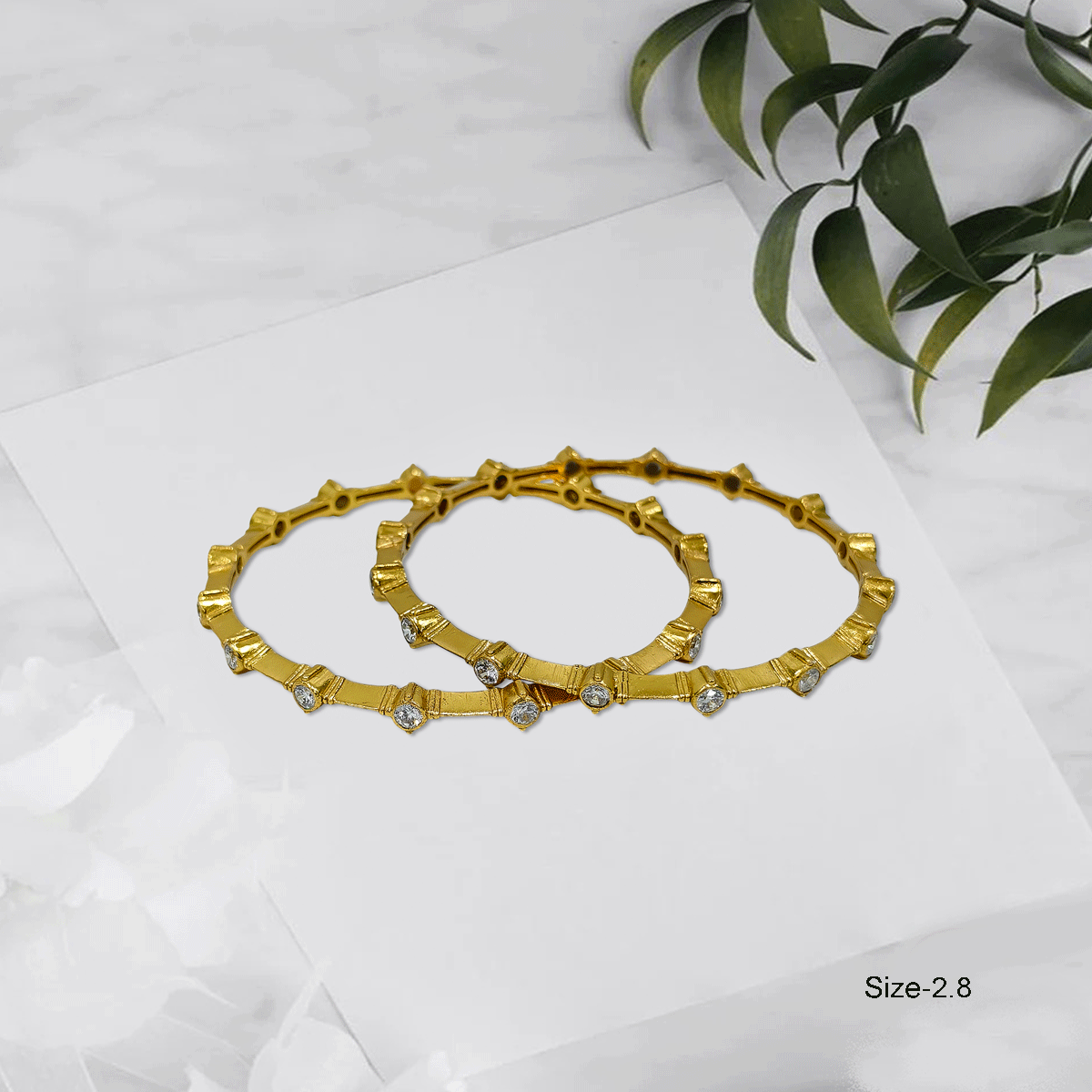 Radiant Royale White Stone Bangles