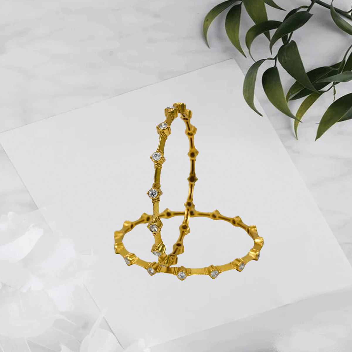 Radiant Royale White Stone Bangles