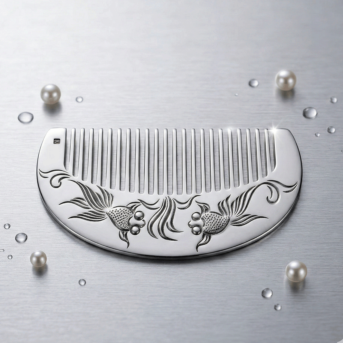 Pure Silver Comb & Mirror
