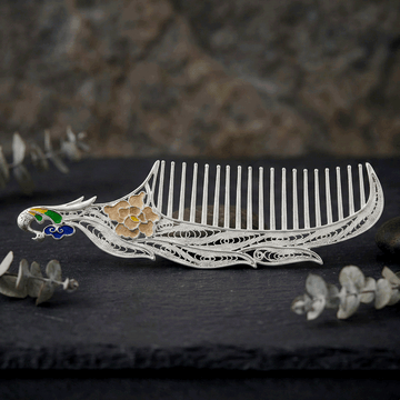 Pure Silver Comb & Mirror