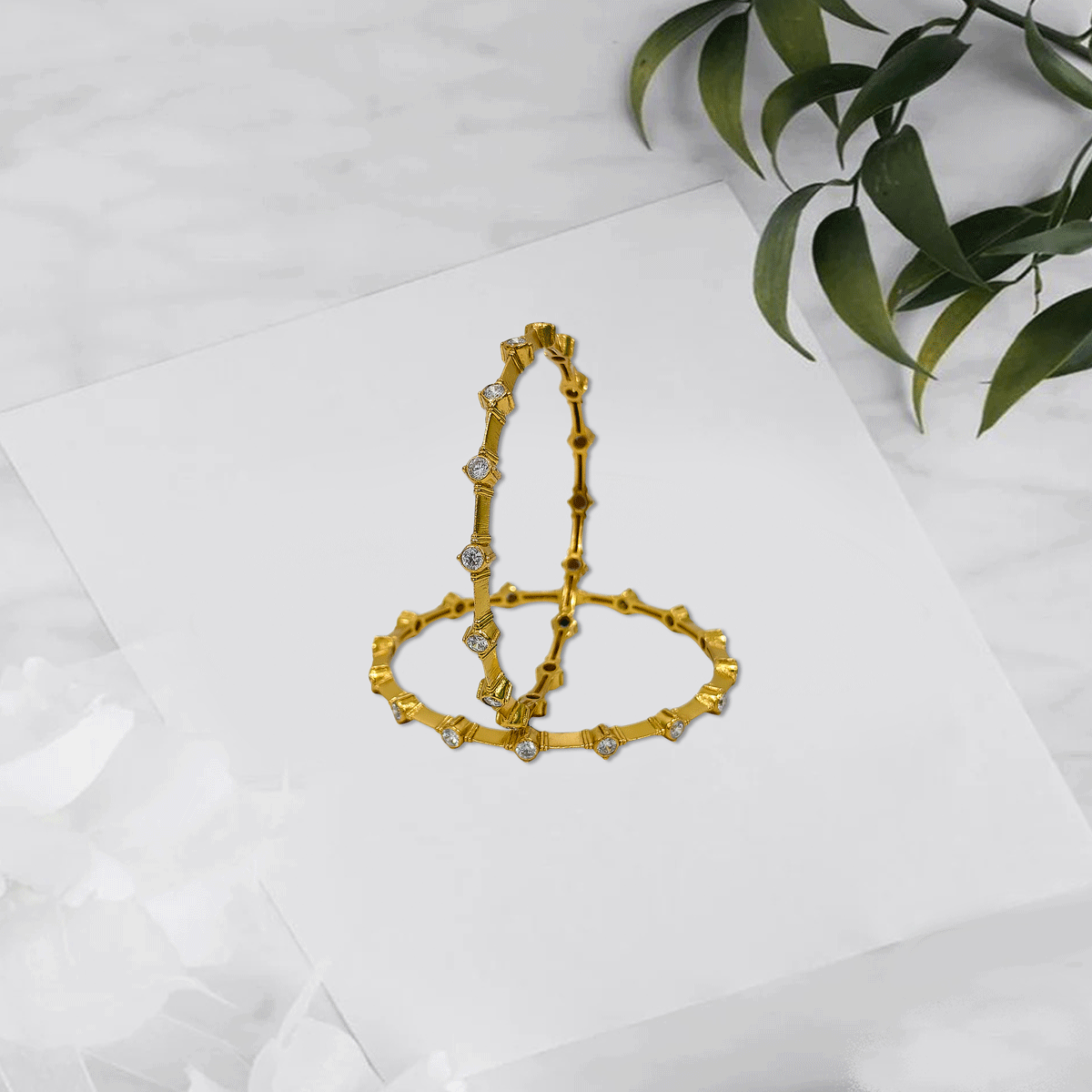 Radiant Royale White Stone Bangles