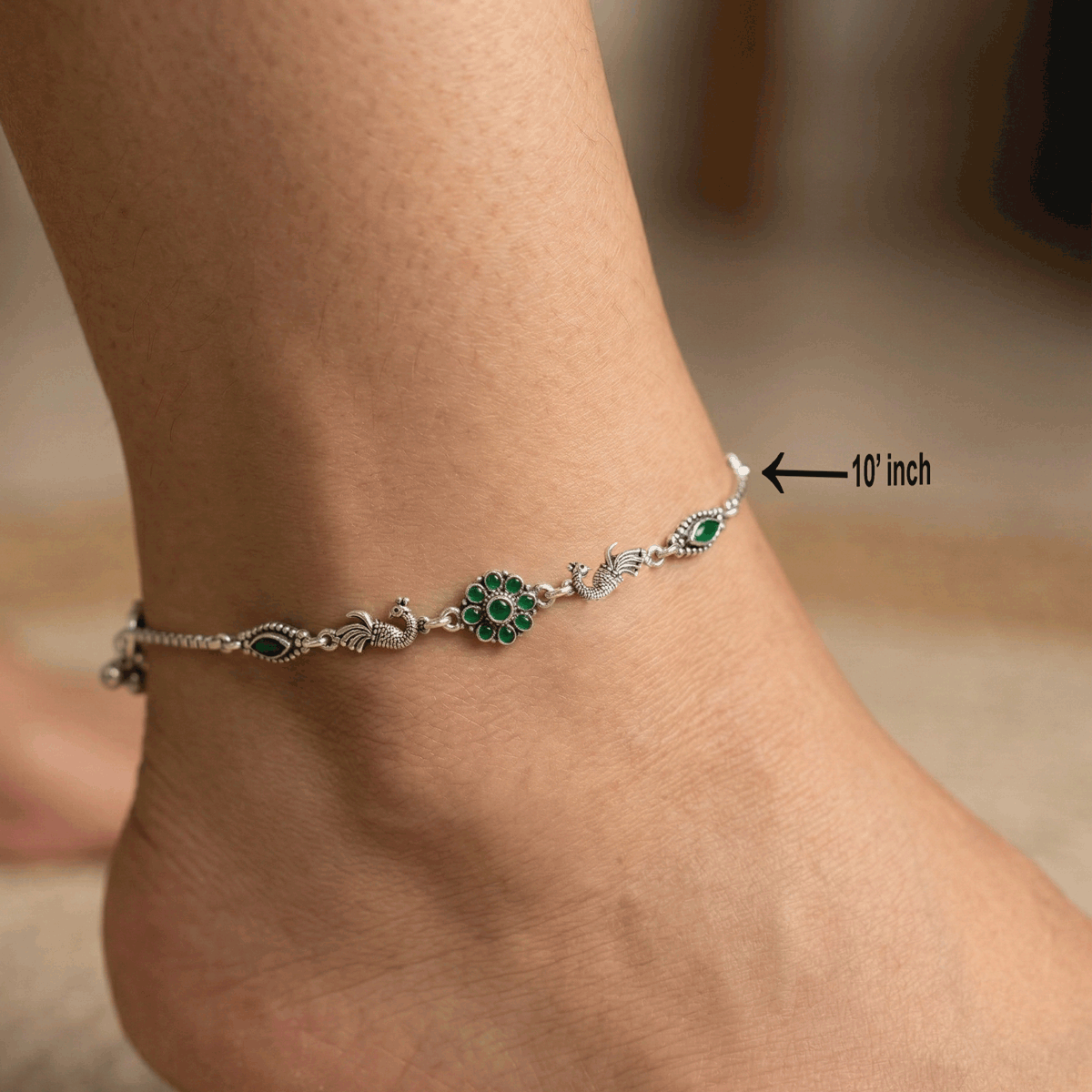 Antique Floral Charm Anklet
