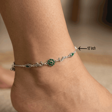 Antique Floral Charm Anklet