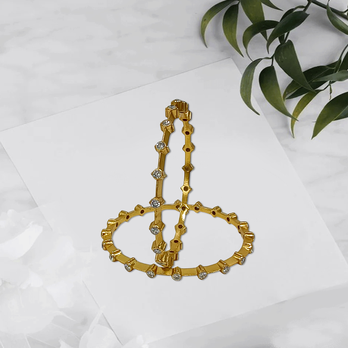 Radiant Royale White Stone Bangles