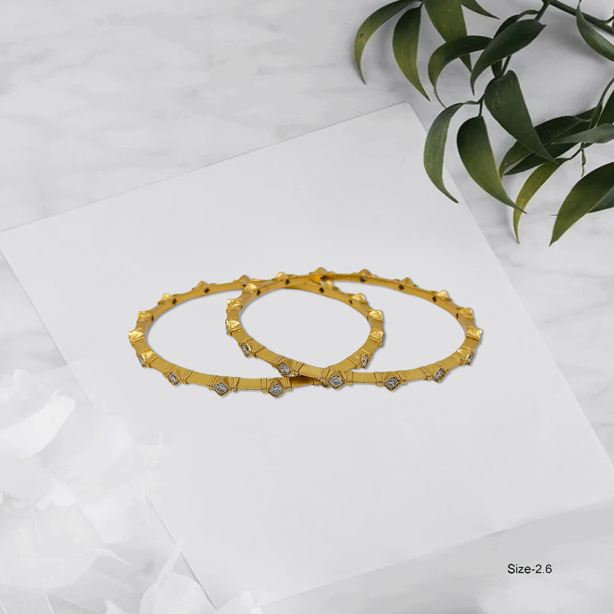 Radiant Royale White Stone Bangles