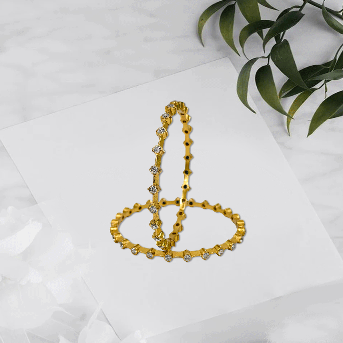 Radiant Royale White Stone Bangles