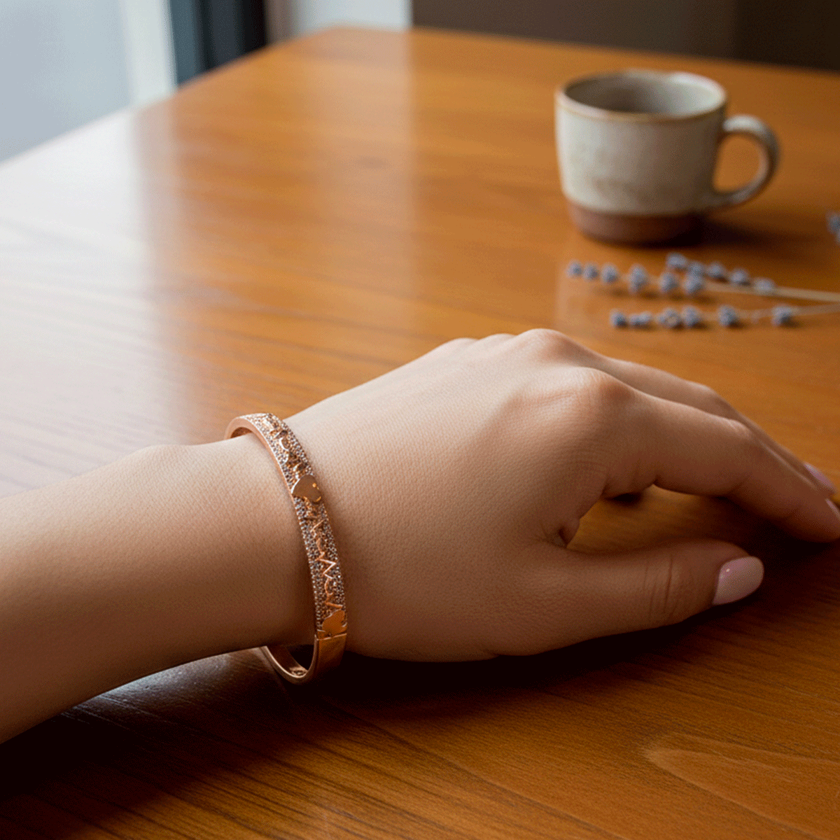 Radiant Rose Gold Statement Kada
