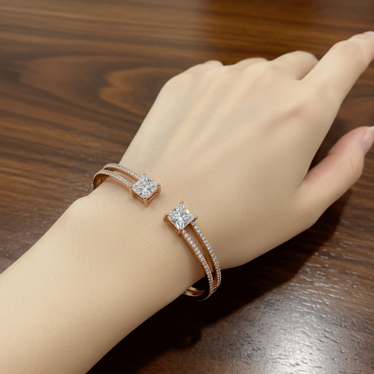 Radiant Rose Gold Statement Kada