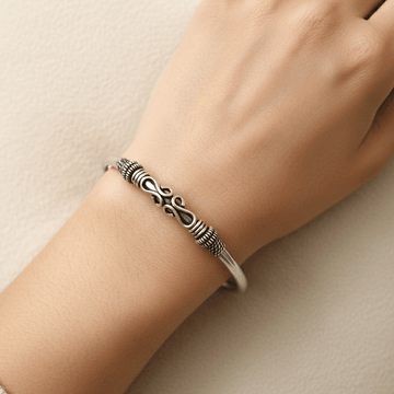 Signature Oxidised Silver Kada