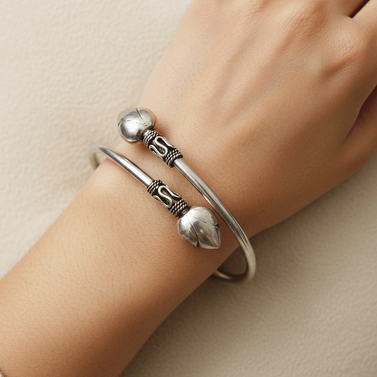 Signature Oxidised Silver Kada