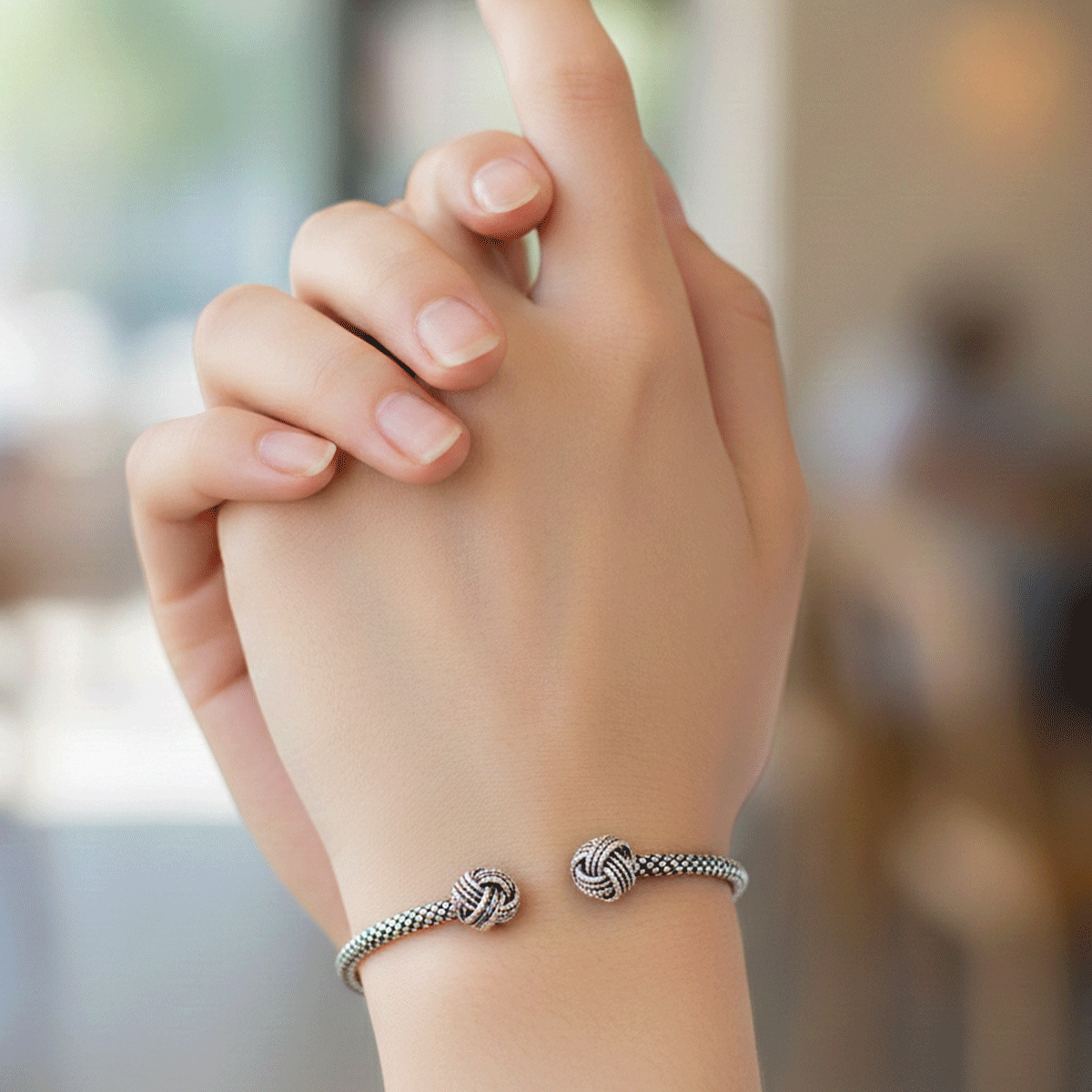 Signature Oxidised Silver Kada