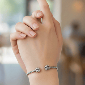 Signature Oxidised Silver Kada