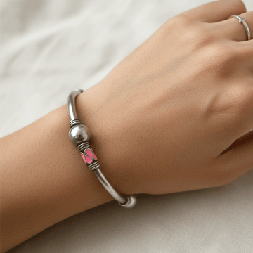 Signature Oxidised Silver Kada