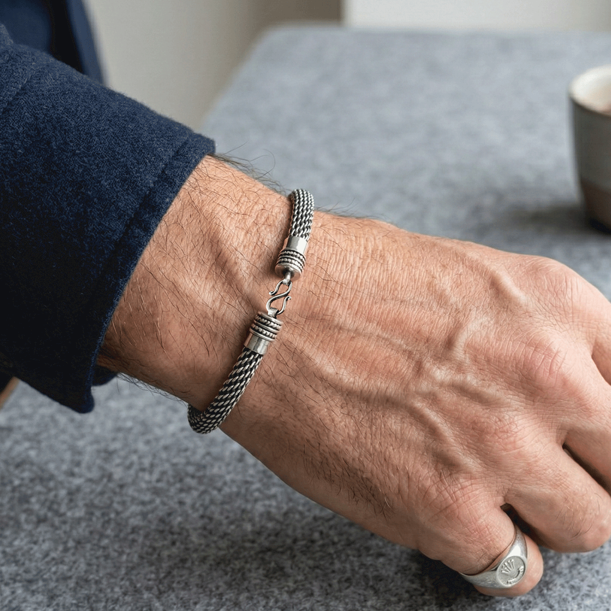 Rugged Link Silver Bracelet
