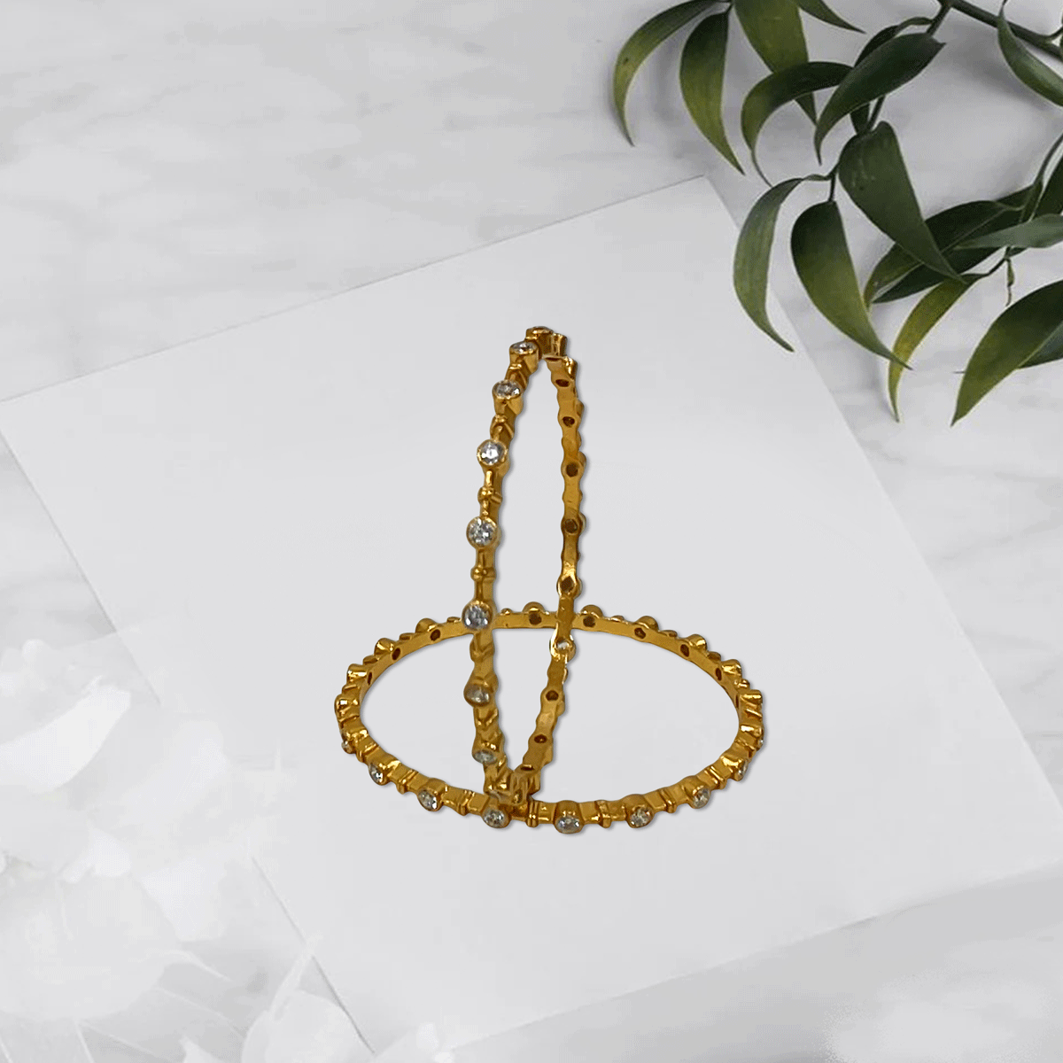 Radiant Royale White Stone Bangles