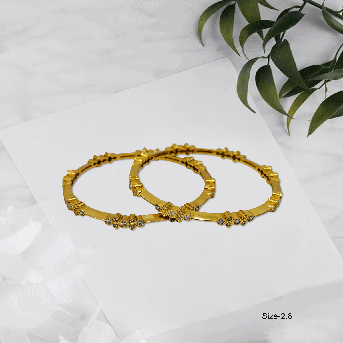 Radiant Royale White Stone Bangles