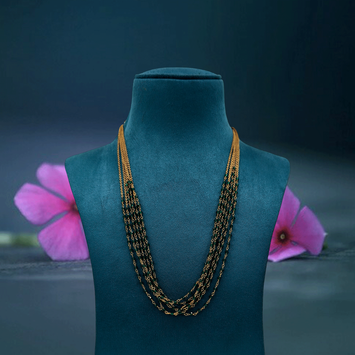 Golden Layers Multi Colour Beaded Chain
