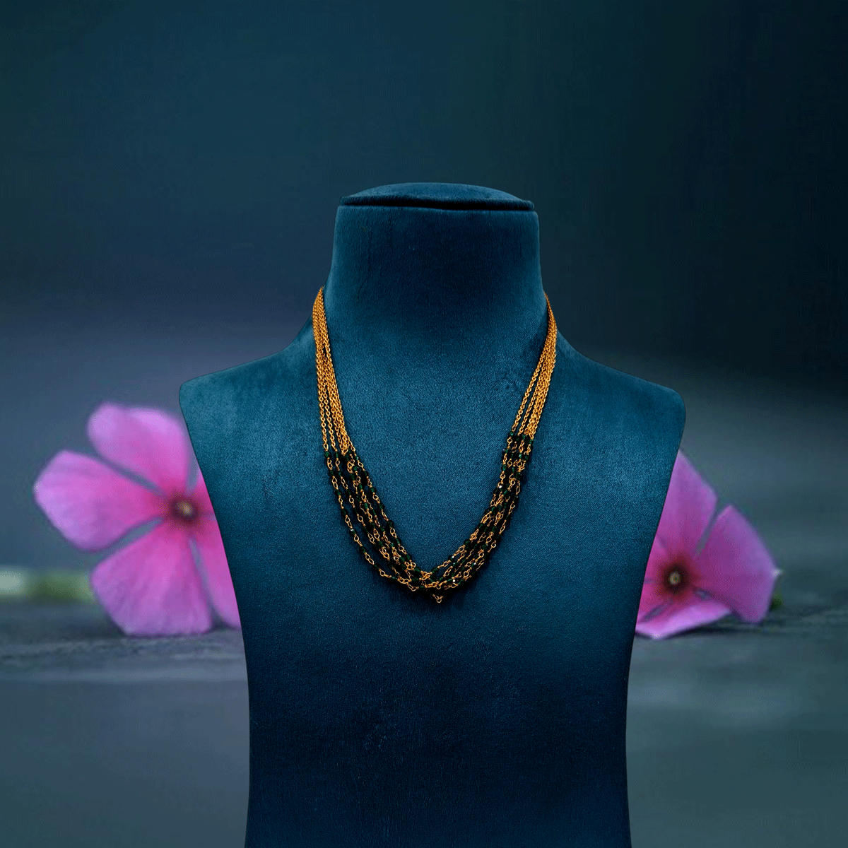 Golden Layers Multi Colour Beaded Chain