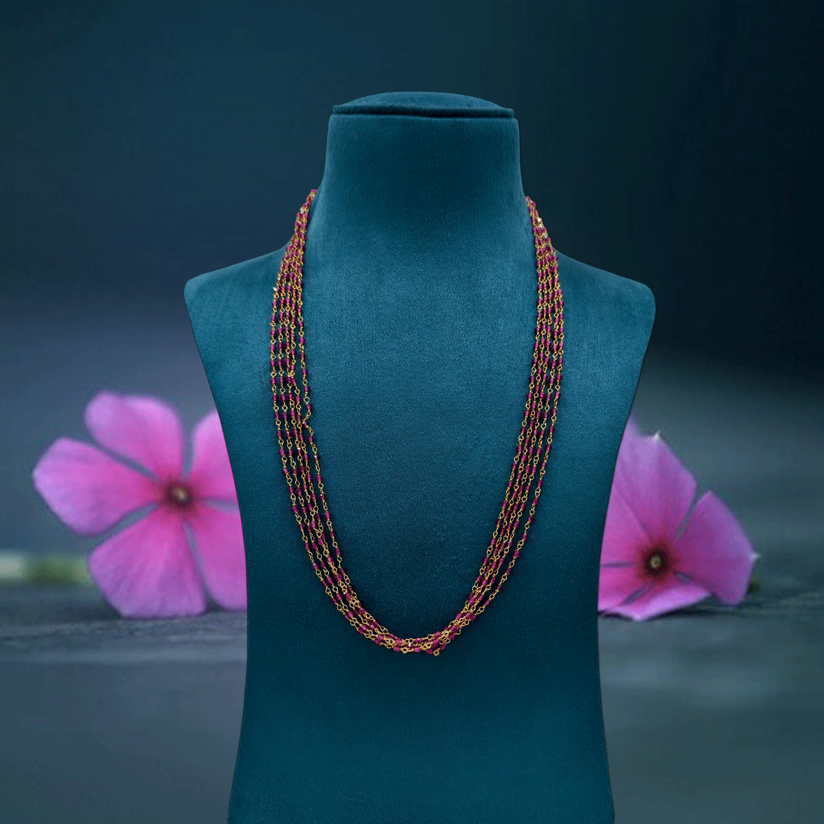 Golden Layers Multi Colour Beaded Chain