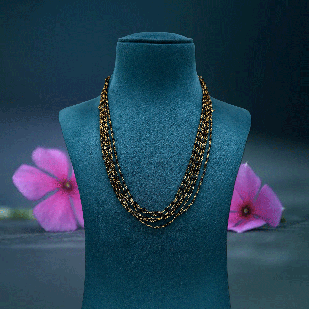 Golden Layers Multi Colour Beaded Chain