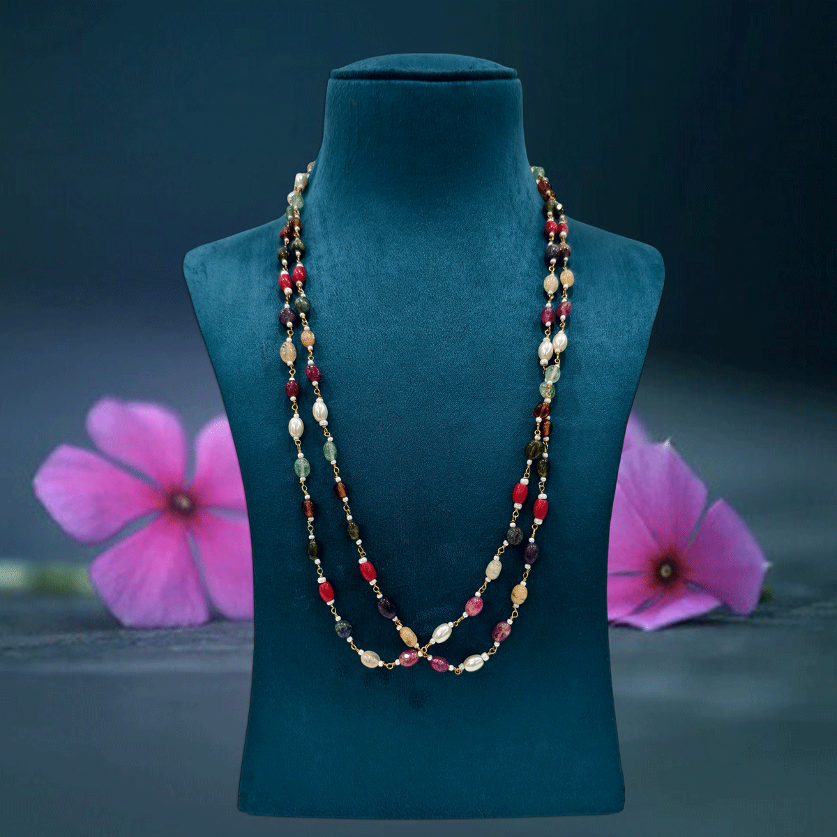 Golden Layers Multi Colour Beaded Chain