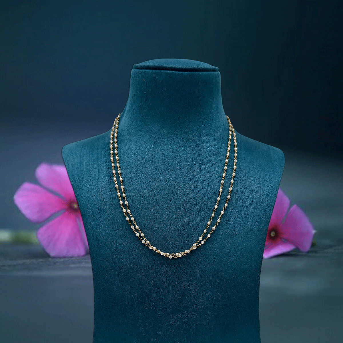Golden Layers Multi Colour Beaded Chain